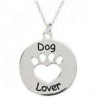 Heart U Back - Dog Lover Paw Pendant in Sterling Silver