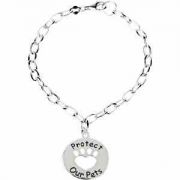 Heart U Back - Protect our Pets Bracelet in Sterling Silver