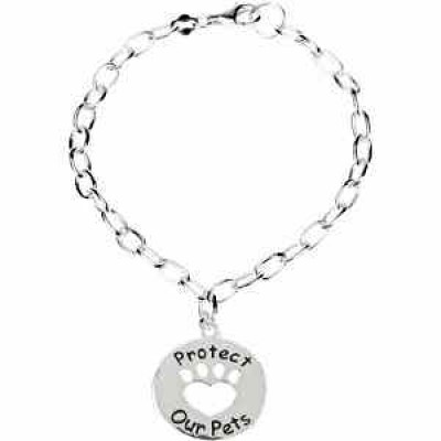 Heart U Back - Protect our Pets Bracelet in Sterling Silver -  - STL-BRC632