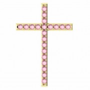Herein is Love Baby Pink Topaz Gold Cross Pendant