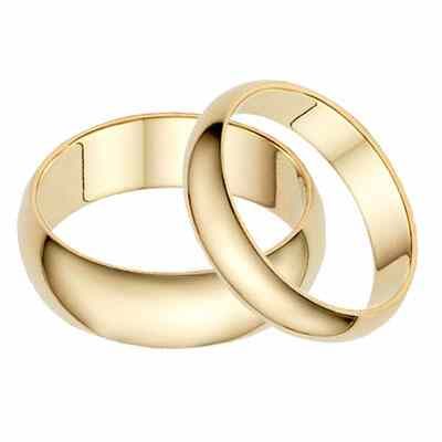 His and Hers 14K Yellow Gold Wedding Band Set -  - POL52-2224-SET