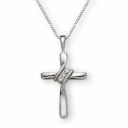 His Banner Over Me Was Love Diamond Cross Pendant