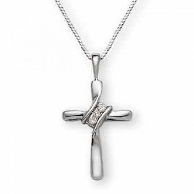 His Banner Over Me Was Love Diamond Cross Pendant -  - PDC3213