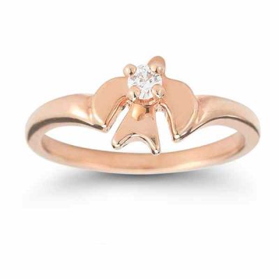 Holy Spirit Dove Diamond Ring in 14K Rose Gold -  - AOGEGR-3017R
