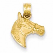 Horse Head Pendant in 14K Gold