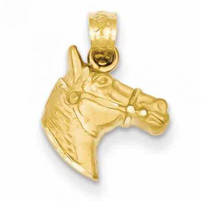 Horse Head Pendant in 14K Gold -  - QG-K3336