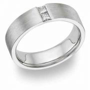 Husband and Wife Two-Stone Diamond Wedding Band Ring