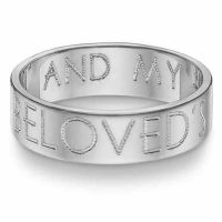 I am My Beloved's Wedding Band, 14K White Gold