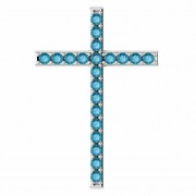 I Am the Life London Blue Topaz Silver Cross Pendant