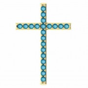 I Am the Way London Blue Topaz Gold Cross Pendant
