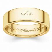 I Do Personalized Wedding Band Ring, 14K Gold