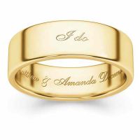 I Do Personalized Wedding Band Ring, 14K Gold