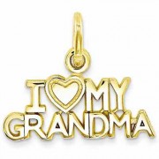 I Love My Grandma Charm Pendant in 14K Gold