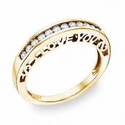 I Love You Diamond Band in 14K Yellow Gold