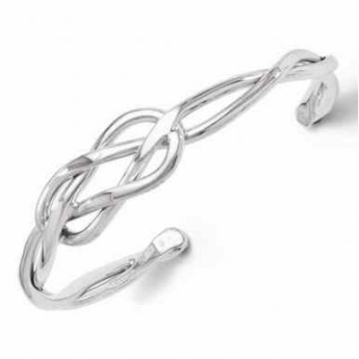 Infinity Knot Slip-on Bangle Bracelet in Sterling Silver -  - QGBR-QLF241