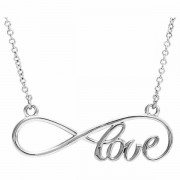 Infinity Love Necklace in 14K White Gold