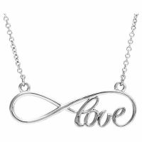 Infinity Love Necklace in 14K White Gold