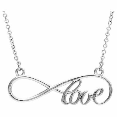 Infinity Love Necklace in 14K White Gold -  - STLPD-86075W