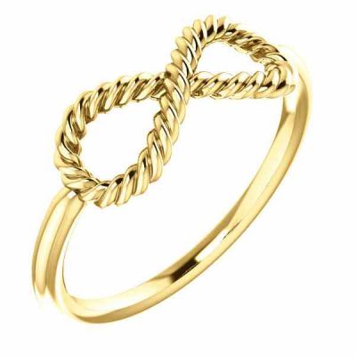 Infinity Rope Design Ring, 14K Yellow Gold -  - STLRG-51724Y