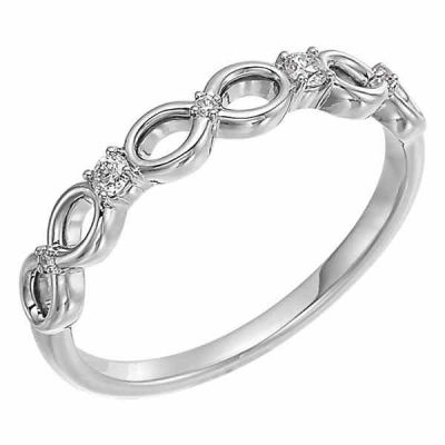 Sterling Silver Infinity Symbol Diamond Band -  - STLRG-123285SS-HA