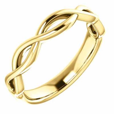 Infinity Wedding Band Ring for Women in 14K Gold -  - STLRG-122437WY