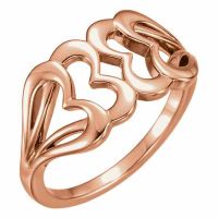 Interlocking 14K Rose Gold Heart Ring