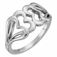 Interlocking White Gold Heart Ring