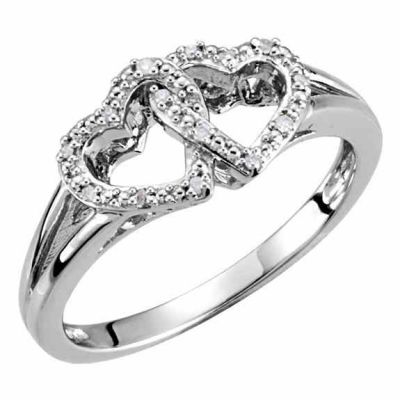 Intertwined Heart Ring in Sterling Silver -  - STLRG-650082SS