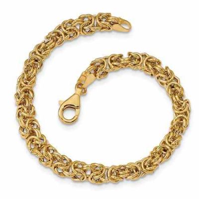 Italian Byzantine Bracelet in 14K Yellow Gold -  - QGBR-LF1014-8