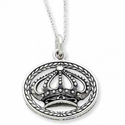 Keep Shining, Keep Reaching Antiqued Sterling Silver Necklace -  - QG-QSX401