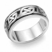 Kendrick Celtic Wedding Band, 14K White Gold
