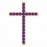 King of Kings Purple Amethyst Gold Cross Pendant