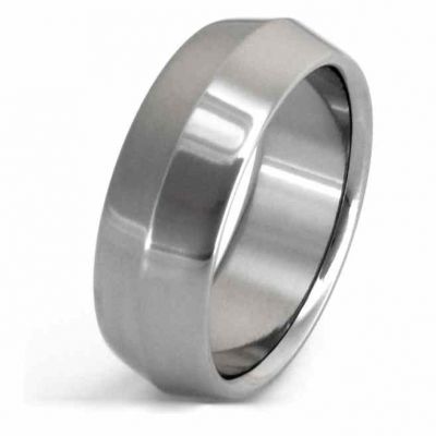 Knife-Edge Titanium Wedding Band Ring -  - TI-N7