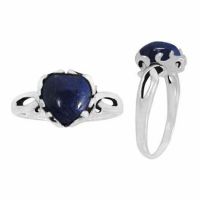 Lapis Lazuli Heart Ring, Sterling Silver