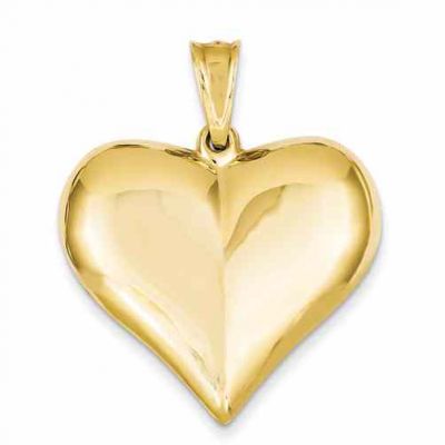 Large 14K Gold Heart Pendant -  - QGPD-C2914