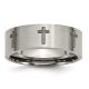 Laser Engraved Crosses Design Titanium Ring -  - QGRG-TB33D