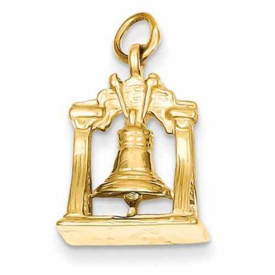 Liberty Bell Pendant, 14K Gold -  - QG-D1203
