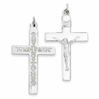Lord's Prayer Crucifix Necklace in Sterling Silver