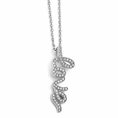 Love Necklace in CZ and Sterling Silver -  - QGPD-QMP1132-18
