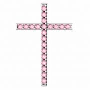 God is Love Baby Pink Topaz White Gold Cross Pendant