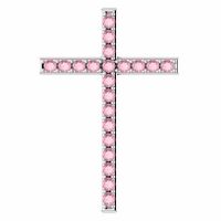 God is Love Baby Pink Topaz White Gold Cross Pendant