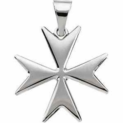 Maltese Cross Pendant Sterling Silver -  - STLCR-R16014-SS
