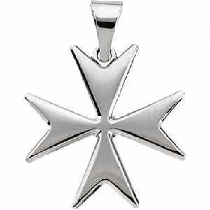 925 Sterling Silver Malta Maltese Cross Lapel Pin
