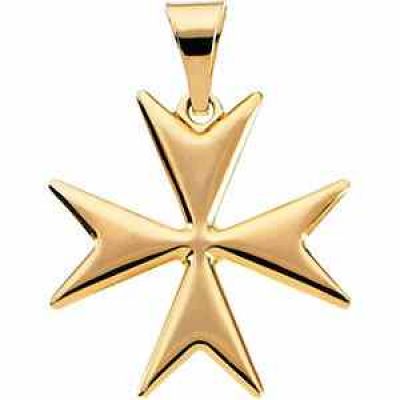 Maltese Cross Pendant 14K Yellow Gold -  - STLCR-R16014-Y