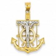 Mariner Cross Pendant, 14K Two-Tone Gold
