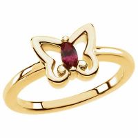 Marquise Garnet Gold Butterfly Ring