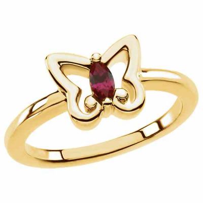 Marquise Garnet Gold Butterfly Ring -  - STLRG-71286Y