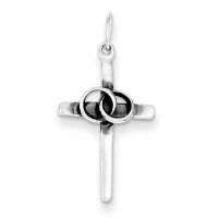 Marriage Cross Pendant in Sterling Silver