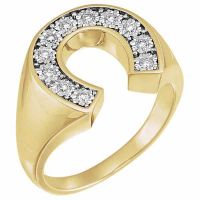 Men's 0.25 Carat Diamond Horseshoe Ring in 14K Gold