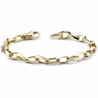 Men s 14K Gold Angular Link Bracelet -  - WLK-301-Y